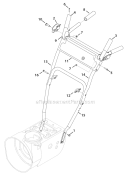 Handle Panel Style B Diagram and Parts List for 31A-63BD700 2012 Yard Machines Snow Blower